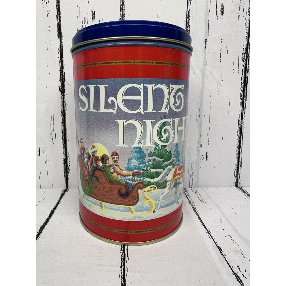 Vintage “Silent Night" Christmas theme Tin by the Palmer brand